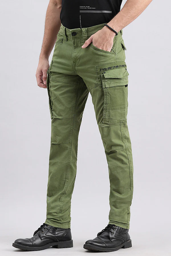 Moss Green Regular Fit Cargo Pant - Image 5
