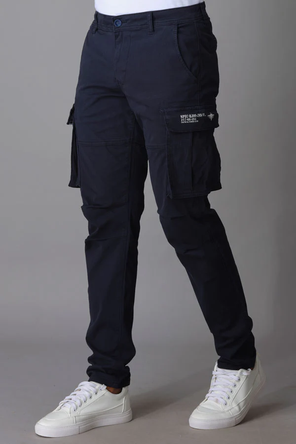 Navy Regular Fit Cargo Pant - Image 3