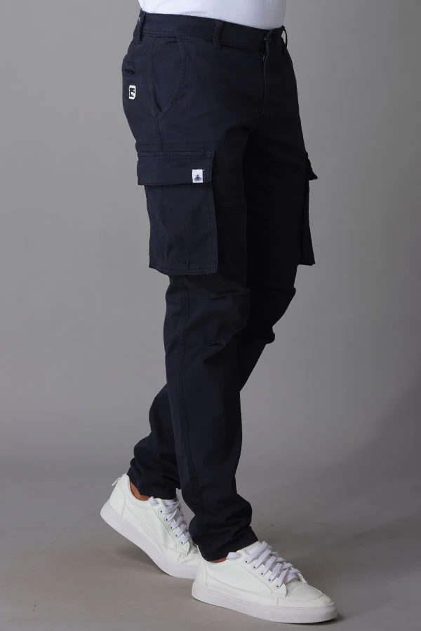Navy Regular Fit Cargo Pant - Image 4