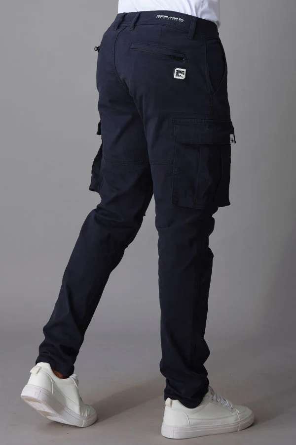Navy Regular Fit Cargo Pant - Image 5