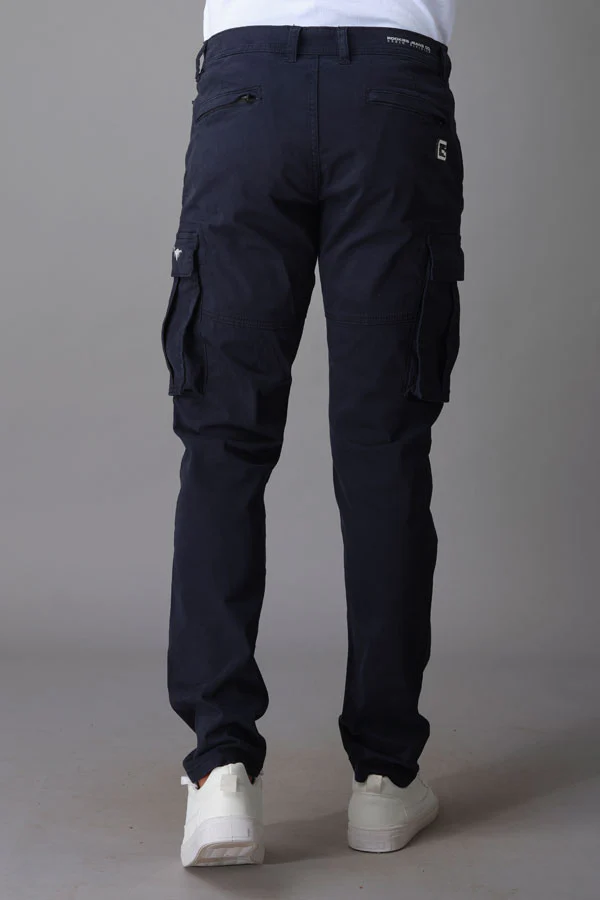 Navy Regular Fit Cargo Pant - Image 6