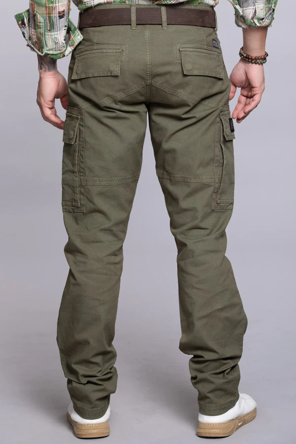 Olive Regular Fit Cargo Pant - Image 7