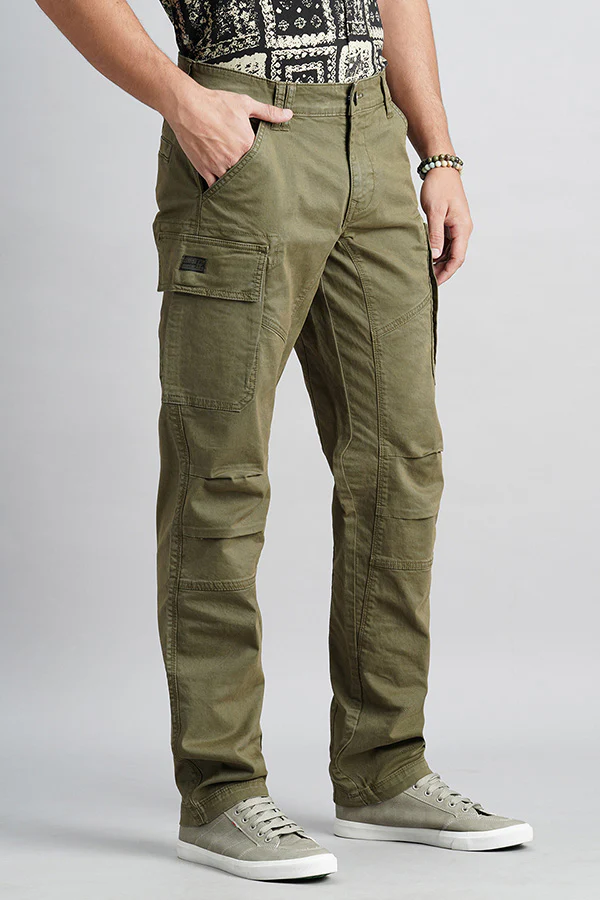 Olive Regular Fit Cargo Pant - Image 3