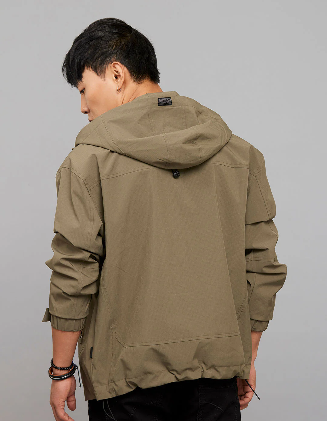 Olive Zipper Front Closure Long Sleeves Utility Jacket - Image 6