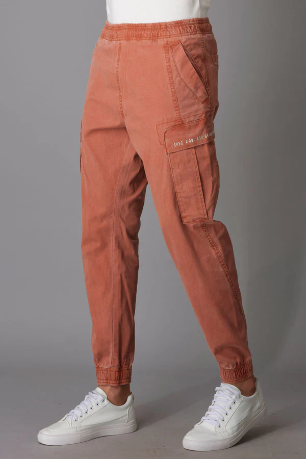 Rust Tapered Fit Cargo Pant - Image 3