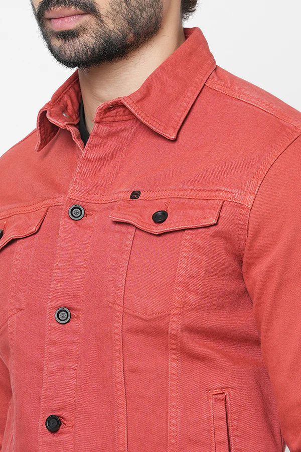 Rust Full Sleeve Cotton Jacket - Image 6